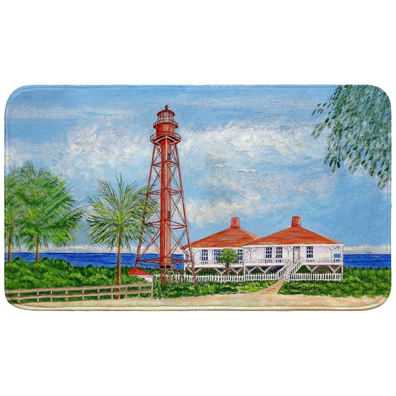 Sanibel Lighthouse, FL Bath Mat, Single - 18" L x 30" W