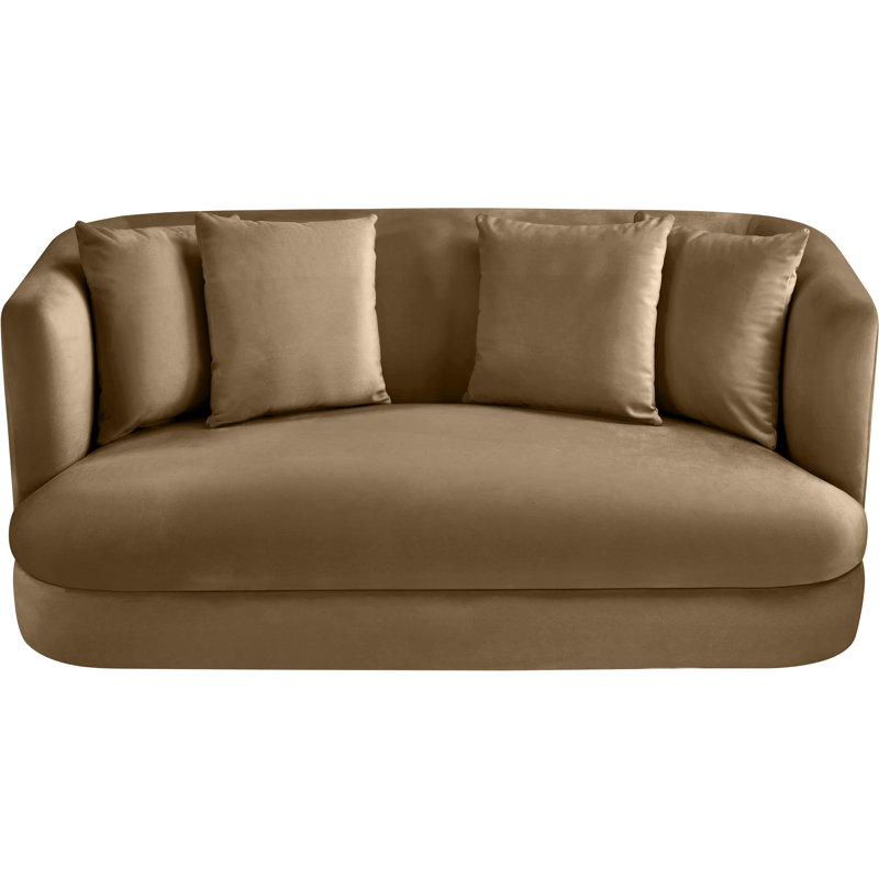 Alder Velvet Loveseat, Beige Velvet