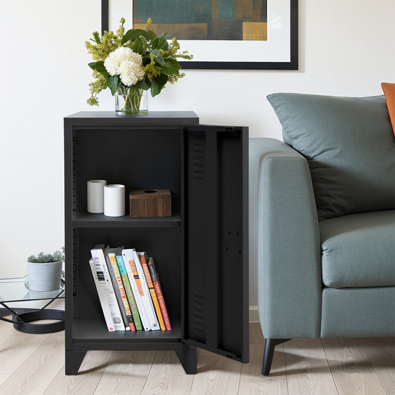 44cm W Steel Bedside Table