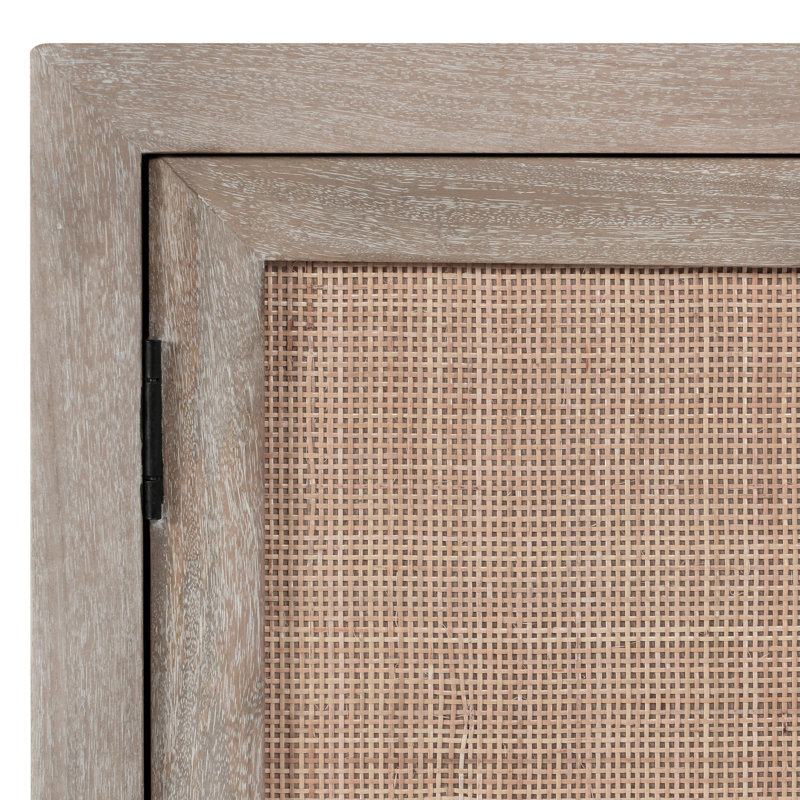 Jensen Mango 72" Wood And Cane Weave Buffet Sideboard In Taupe