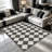 Black and White Checkerboard area rugs for Living Room, Soft and Comfortable, Suitable for all seasons, easy to maintain, machine washable Indoor floor mat, Under Table Farmhouse suitable for Bedroom, Dining Room, Study,  Balcony, Home Decor Patio-1677517360