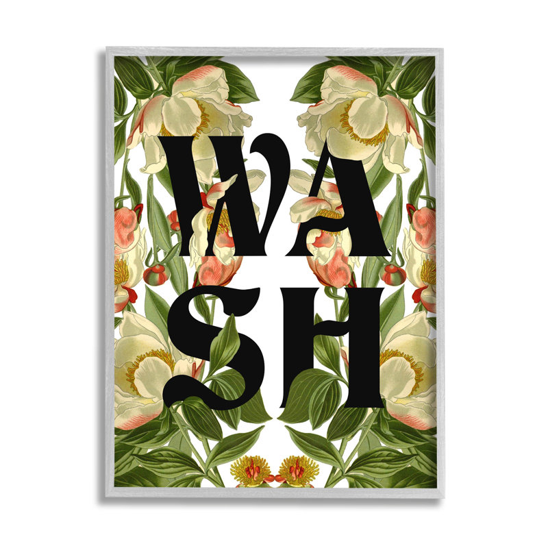 «Wash Flower Blossom Bath», art de la giclée encadrée par Lil 'Rue, H 20 po x l 16 po x P 1,5 po, Estampe numérique Farmhouse