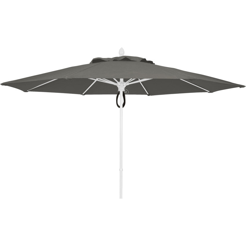 Parasol de marché 11 'Prestige, Sunbrella® gris anthracite, Blanc