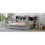 Lit de jour double en bois avec tablettes de rangement, lit multifonctionnel avec lit gigogne simple et bureau d'étude, gris-161329359