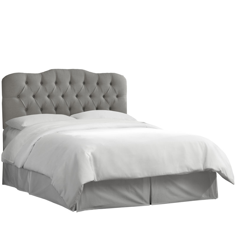 Tête de lit tapissier Rodan, Très grand, Lin classique gris