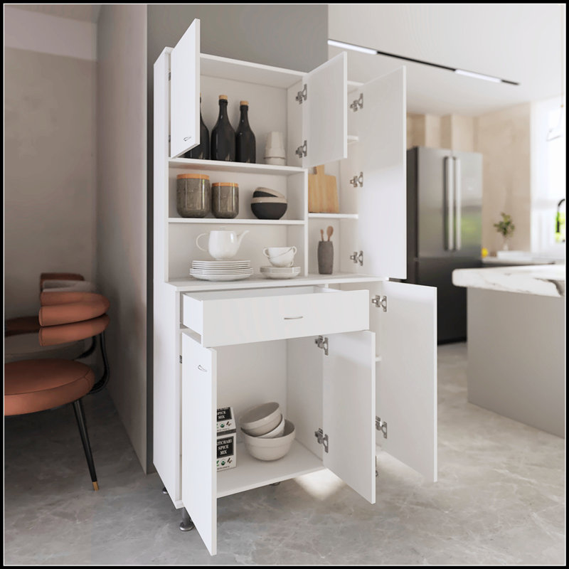 Garde-manger à 1 tablette et 1 tiroir Tigard, finition élégante pour les cuisines modernes, maximise le rangement et l'organisation