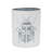 Set of Three White And Gray Metal 9 Ounce Abstract Round Distressed Pot Planters