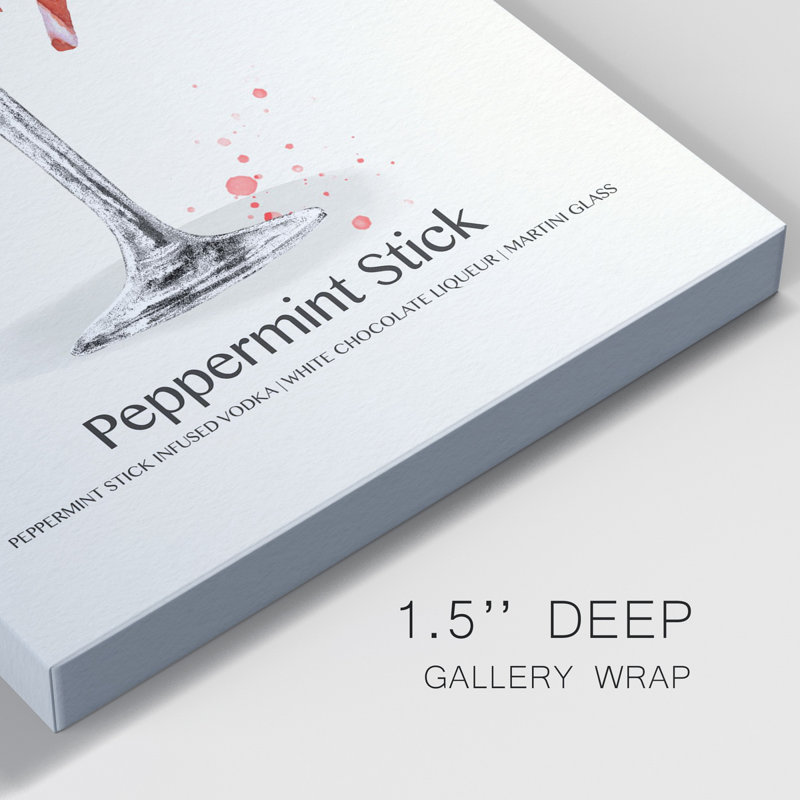 Peppermint Stick Cocktail - impression sur toile tendue, H 18 po x l 12 po x P 1 po