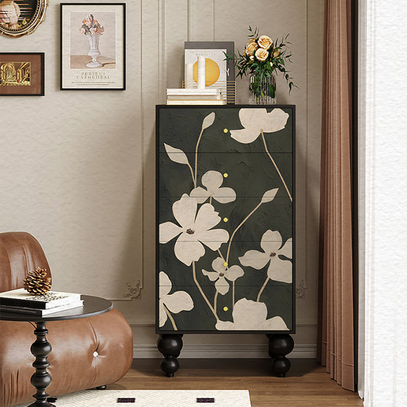 Buffet avec commode 19,7 po, Noir/gris
