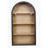 Bibliothèque arquée noire à 4 niveaux avec bibliothèque de 43 po de hauteur et tablettes de rangement