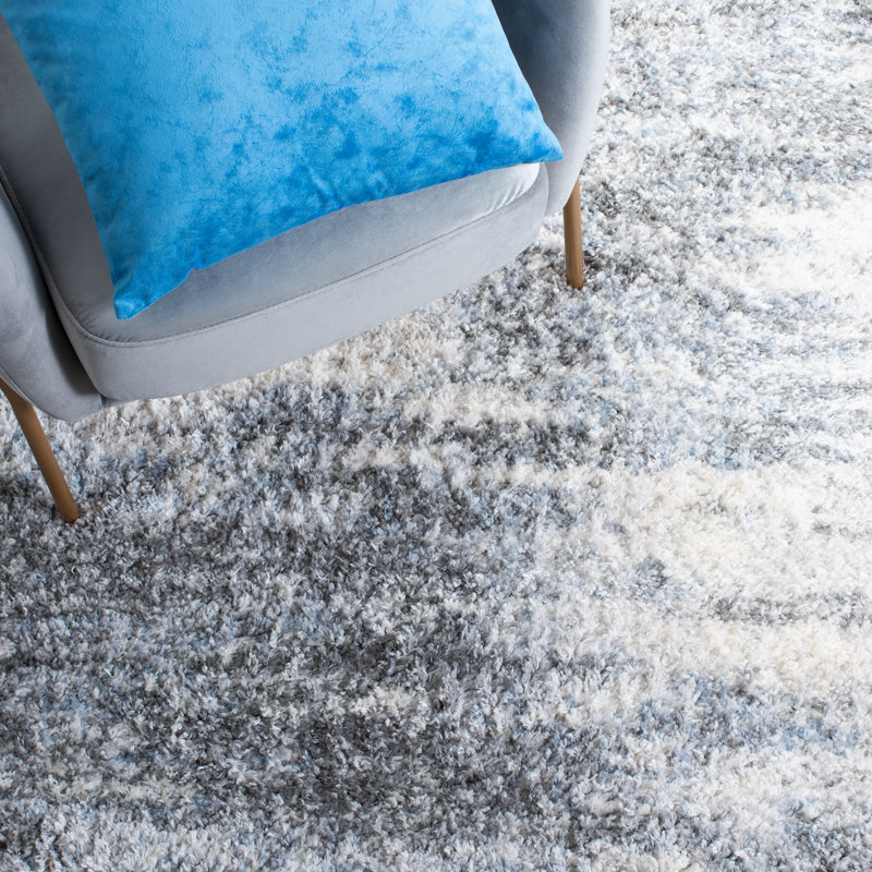 Tapis ivoire / gris / bleu Thiokk, Rectangle 8 pi x 10 pi