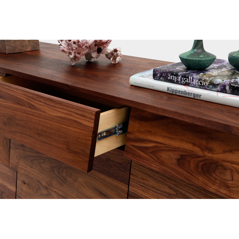 Oliver Walnut Solid Wood 76 " W 9 - Drawer Dresser