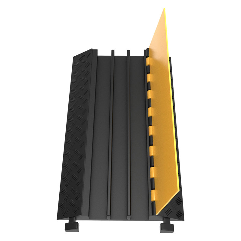 Rampe de protection pour câble robuste en caoutchouc à 3 canaux - Capacité de charge de 44 000 lb pour la sécurité de l'allée et du stationnement