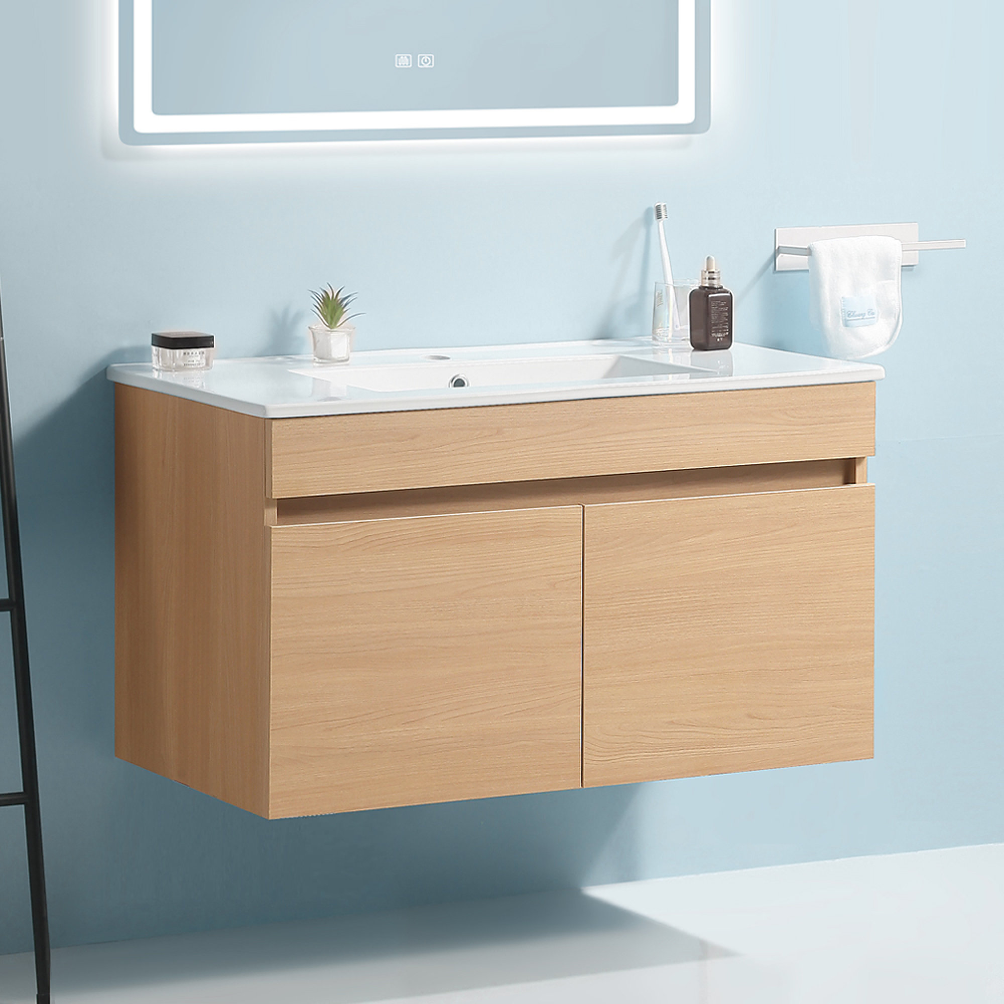 Ebern Designs Acushnet 24'' Single Bathroom Vanity with Ceramic Top ...