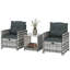 Ensemble de meubles de patio 5 pièces avec coussins de repose-pieds, brun / bleu-490565442-490565444