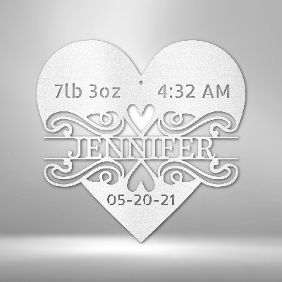 Personalized Newborn Love Monogram Steel Sign Steel Art Wall Metal Decor