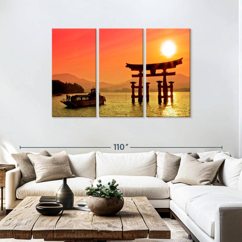 Lilie Miyajima Torii Gate Sunset, H 48 po x l 74 po