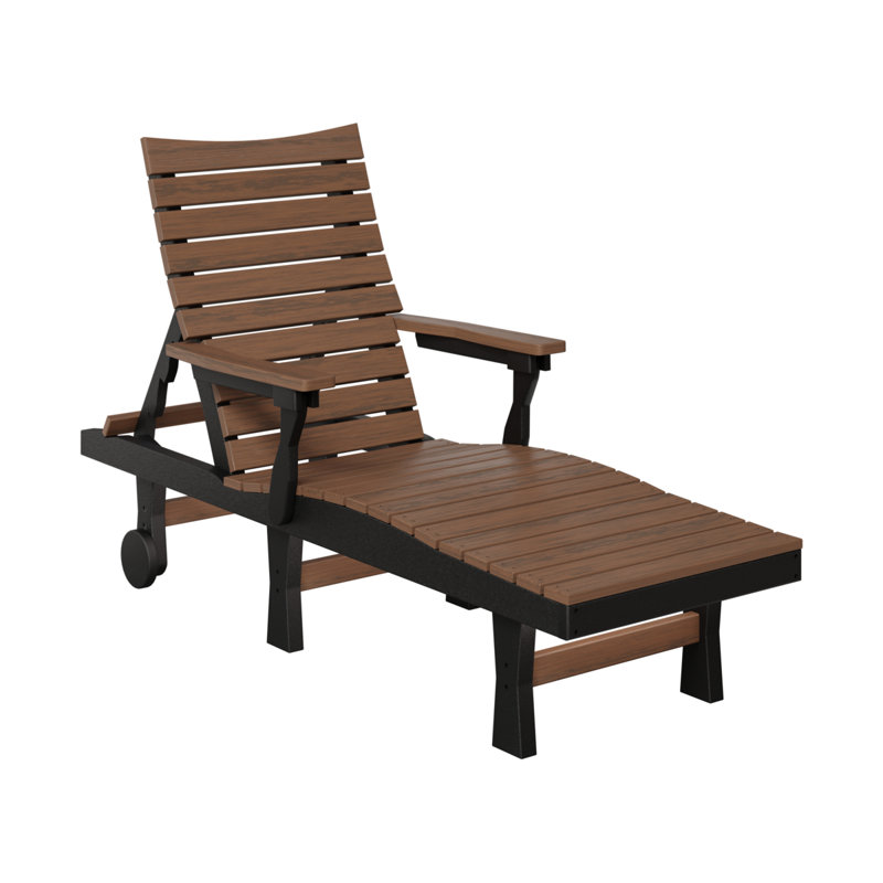 Berlin Gardens Bristol Chaise Lounge, Brazilian Walnut Top/Black Base