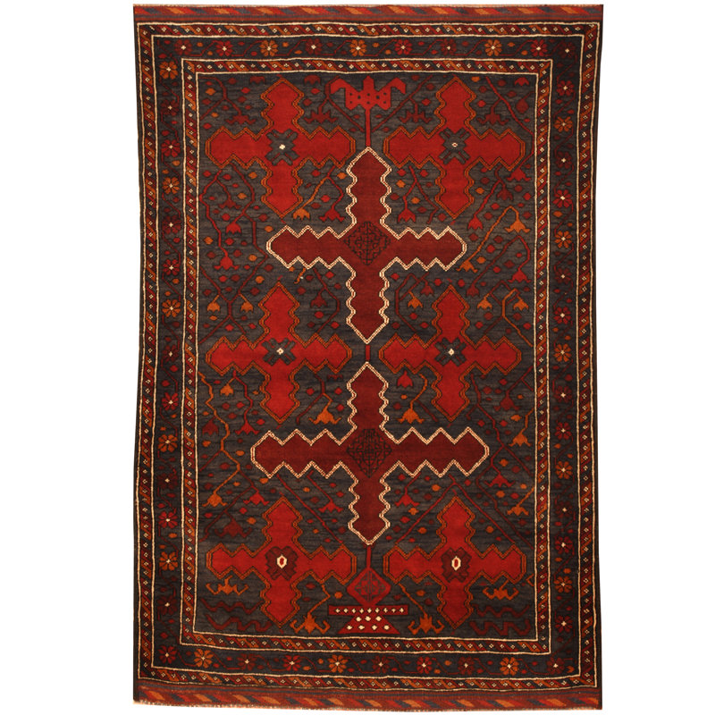 Tapis bleu / rouge Hartouch Tribal Balouchi