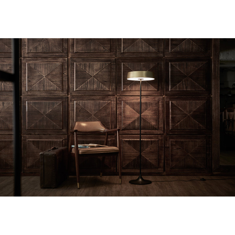 China 55.1'' Matte Black Traditional Floor Lamp, Matte Brass