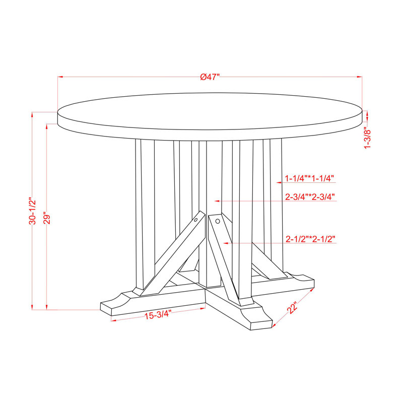 Crystell Round Solid Wood Base Dining Table
