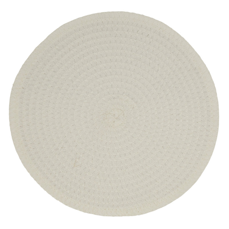 White 15" Round Fabric Placemats - Set of 4