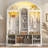 2-Tone Curved Entryway Cabinet With Hooks-1446305955