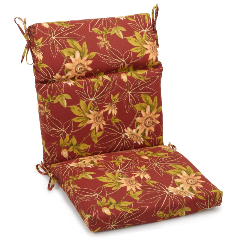 Outdoor Seat/Back Chair Cushion, 18" x 38", Kingsley