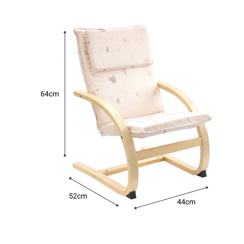 Disney Princess Kids Armchair, Made from Birch Veneer Natural Frame, Holds up to 30kg - Small, Light Pink