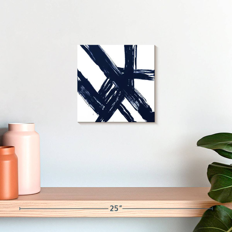 Strokes In Navy I, 10" H x 10" W