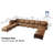 Modular Sectional Sofa With Storage, Modern Brown Faux Leather, Reversible Chaise, U Shaped Couch For Living Room, Waterproof & Easy Clean, 7 Seats With 5 Ottomans