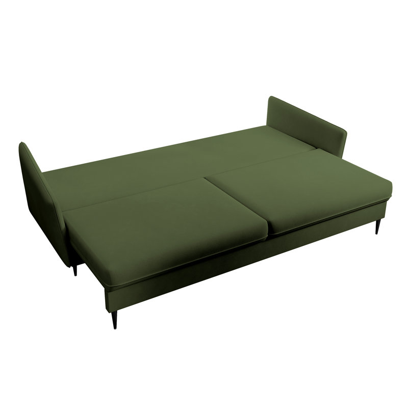 Almonor 3 Seater Velvet Sleeper, Olive Green