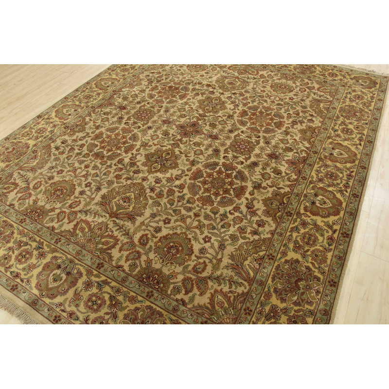 Tapis beige nouvel âge en laine 8 pi x 10 pi 2 po Murin