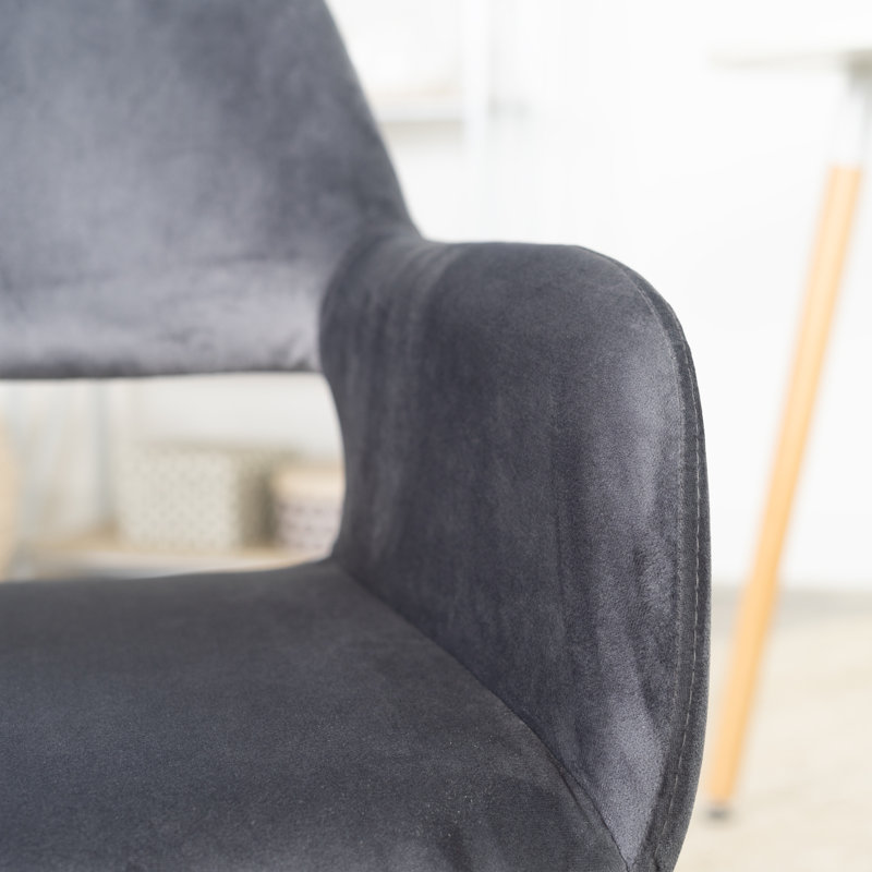 Fauteuil en velours 22 po Andress, Cactus, Chêne