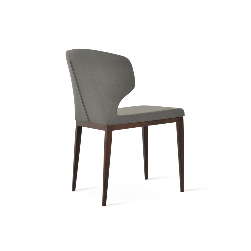 Chaise d'appoint en tissu Camira Amed Mw, Gris, Noyer
