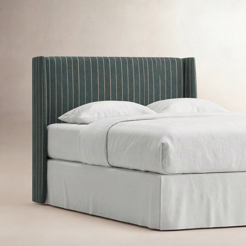 Stickland Upholstered Headboard, Queen, Sprint Stripe Gray Oga