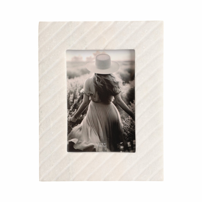 Marble Ridged Photo Frame, White, 7" W x 9" H