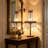 3-Light Bronze Crystal Table Lamp Light