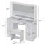 Bureau de coiffeuse avec miroir lumineux et prise de courant, coiffeuse de maquillage avec lumières DEL (blanc, 11 tiroirs)-356953059