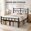 Metal Bed Frame With Headboard-1241608704