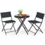 Ensemble bistro 3 pièces avec table basse en verre trempé et 2 chaises de patio
