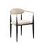 Chaises de salle à manger 21 pouces Kenny, tissu, rembourrage en mousse, métal doré et noir-98556887