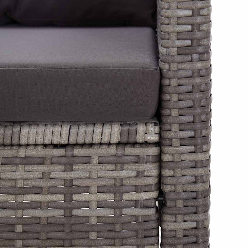 Chaise longue avec coussins 6 pièces Sarani, gris, gris