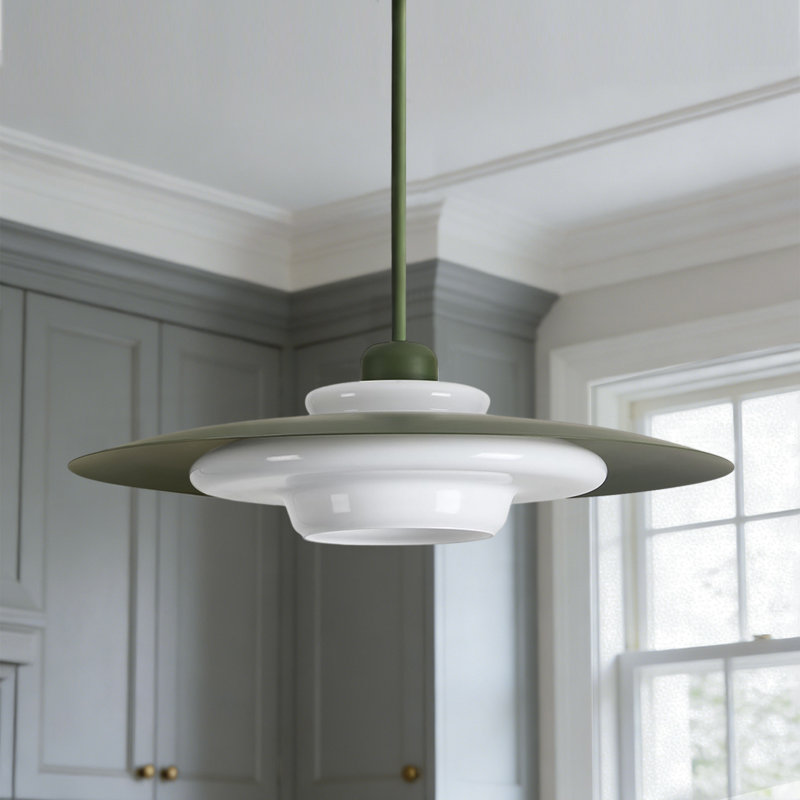 Luminaire suspendu Mid-Century moderne, Blanc/vert