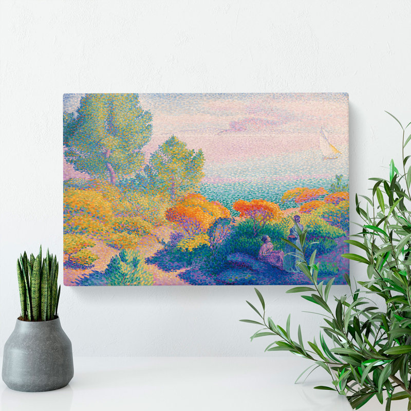 Two Women by Henri-Edmond Cross - Wrapped Canvas Painting, 35cm H x 50cm W x 3cm D
