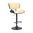 Primeau Swivel Adjustable Height Bar Stool with Pedestal Base in Faux Leather, Wood and Metal-332497508-356811791