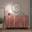Buffet 3 portes, base en bois massif et fer, 59 x 16 x 38
