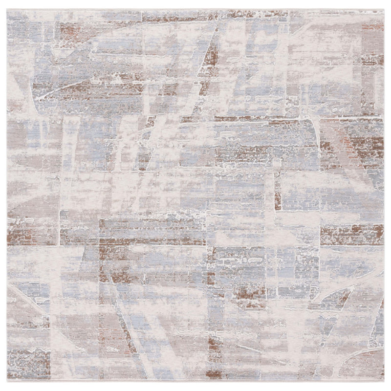 Marmara Performance Abstract Rug, Square 6'7"