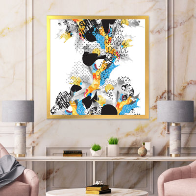 Minimal Fluid Shapes in Bauhaus Memphis Style - photographie encadrée sur toile