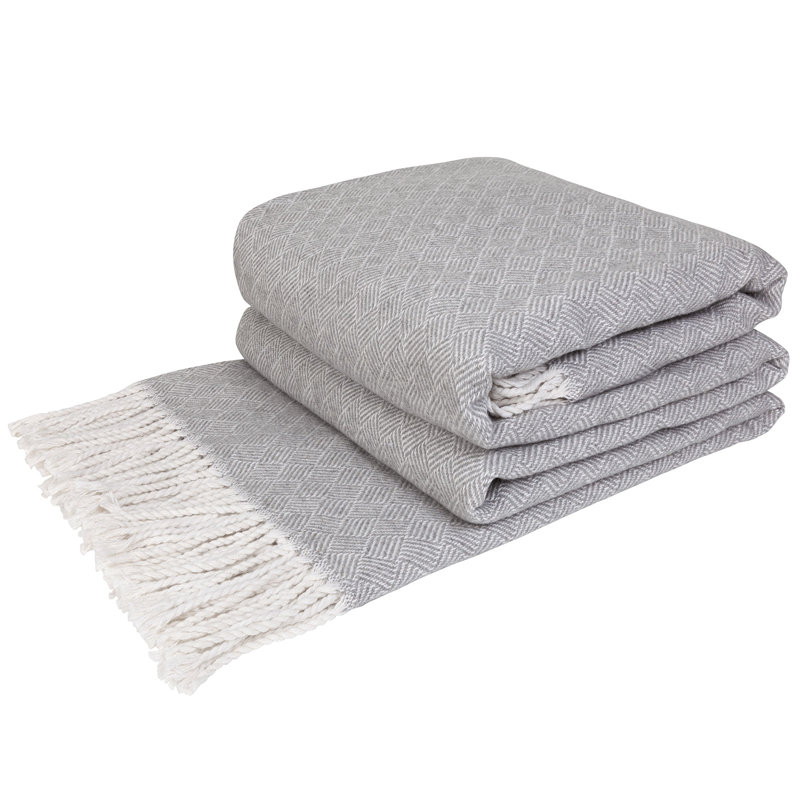 Gurchetan Blanket, White/Gray